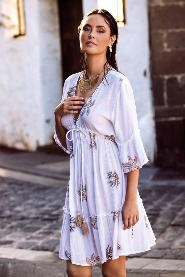 DRESS WITH DRAWSTRING AT THE WAIST ANEMONE