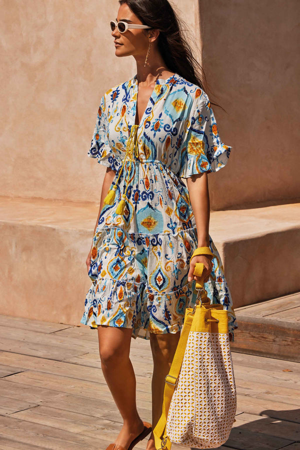 VESTIDO COM MANGAS COM VOLANTES VIETRI
