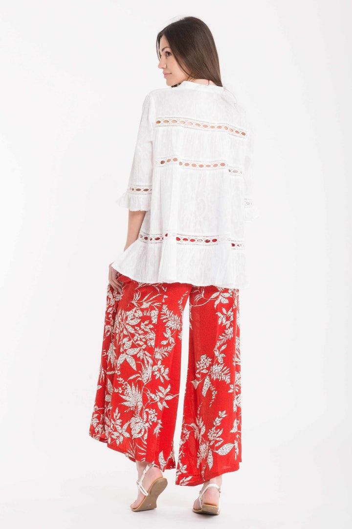 PANTALONI PALAZZO TROPICALE- DB22-092 - #Moda Mare Positano#
