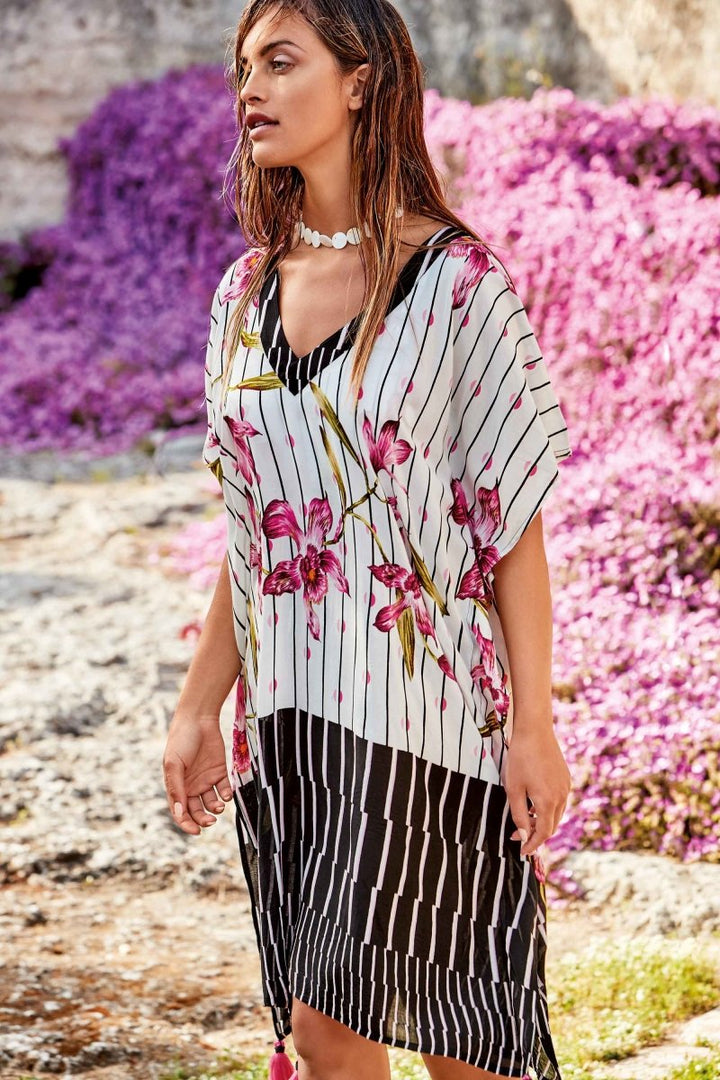 PONCHO RIGHE- DA22-020 - #Moda Mare Positano#